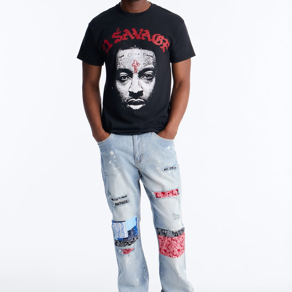 21 Savage Distressed Short Sleeve Tee