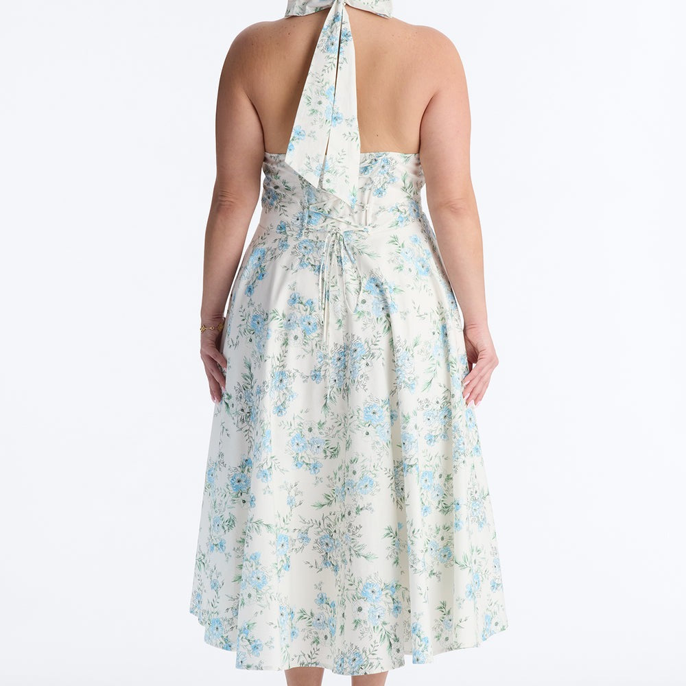Adelaide Halter Floral Midi Dress