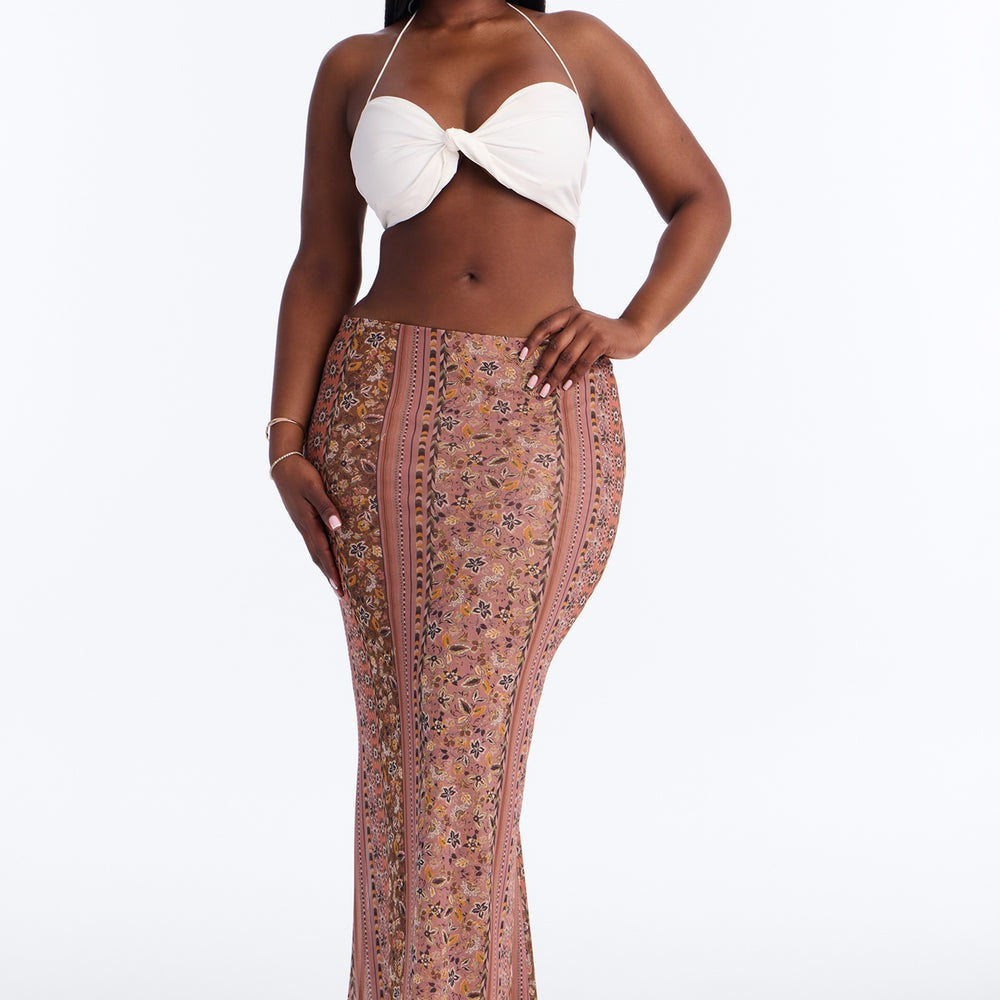 Adria Floral Mesh Maxi Skirt