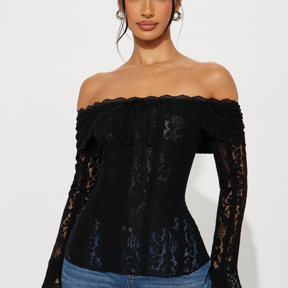 Adoring You Off Shoulder Lace Top