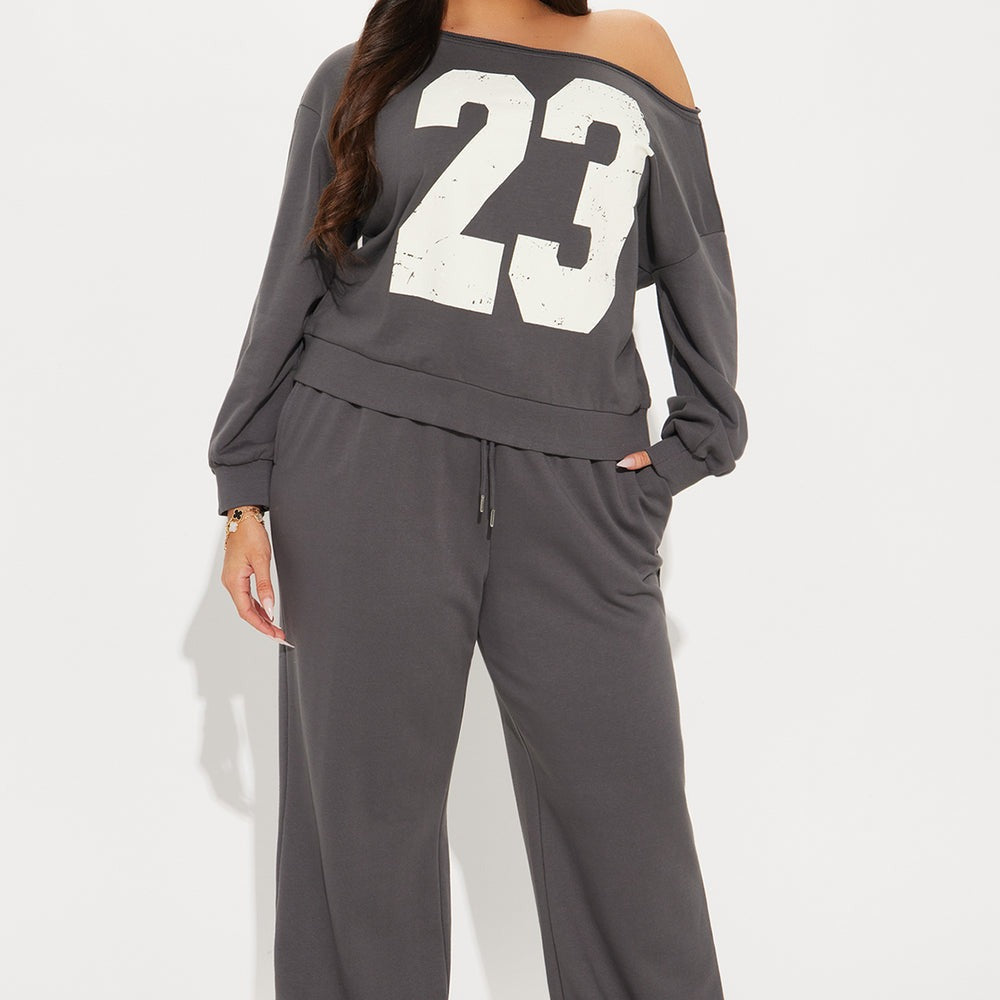 23 Off Shoulder Sweatsuit Set
