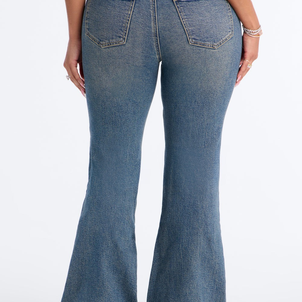 Alabama Baby Stud Embellished Flare Jeans