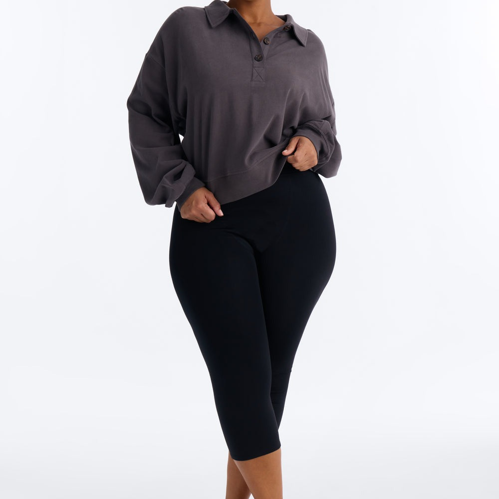 Alex Long Sleeve Button Up Polo Top