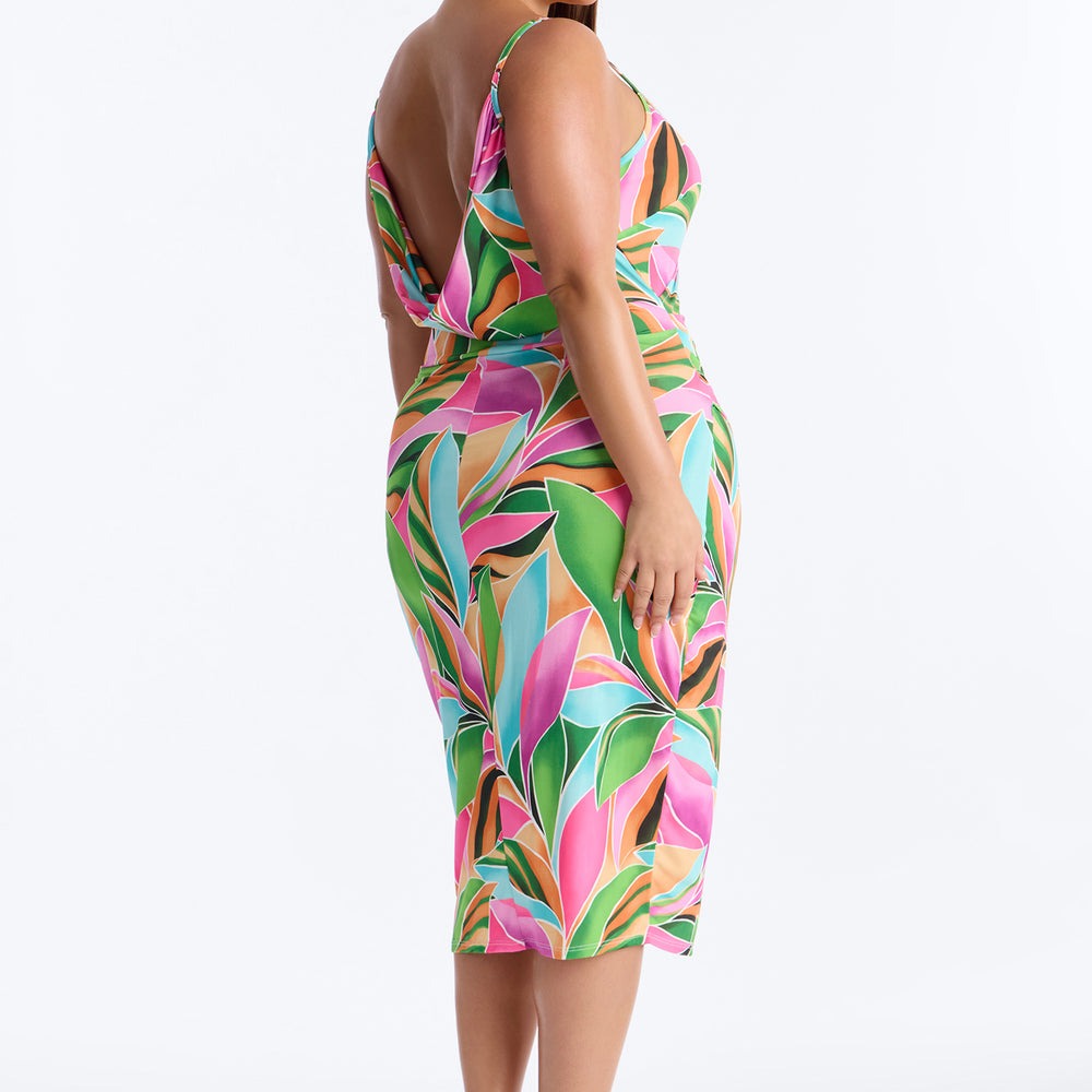 Adria Backless Printed Midi Dress