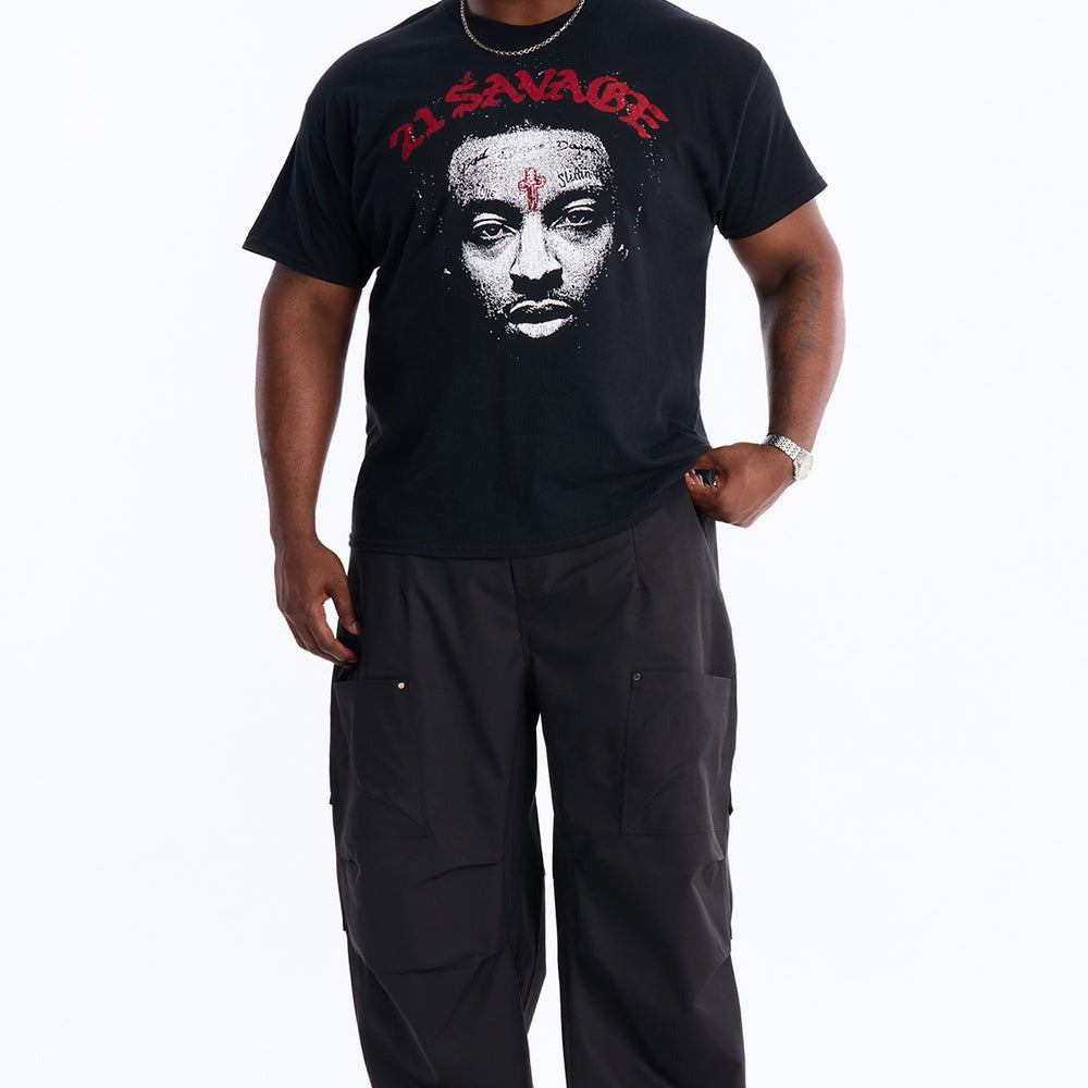 21 Savage Distressed Short Sleeve Tee