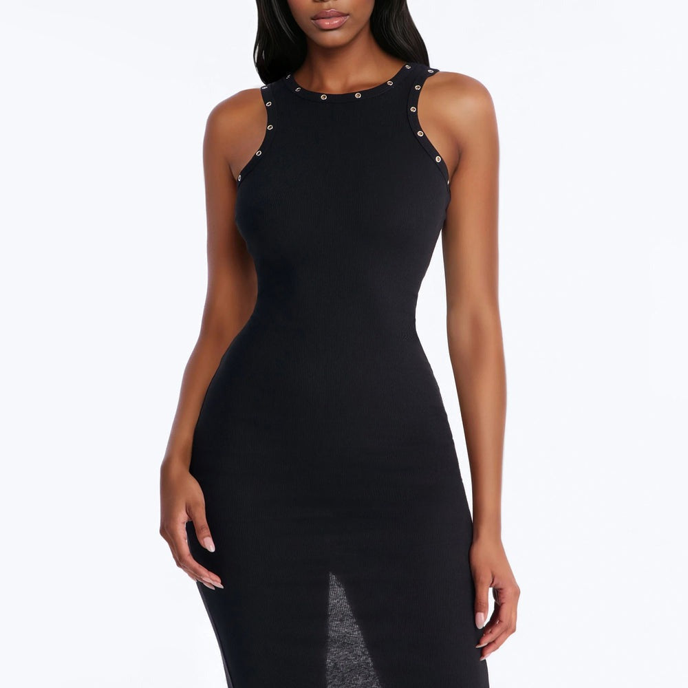 Ada Studded Ribbed Midi Dress