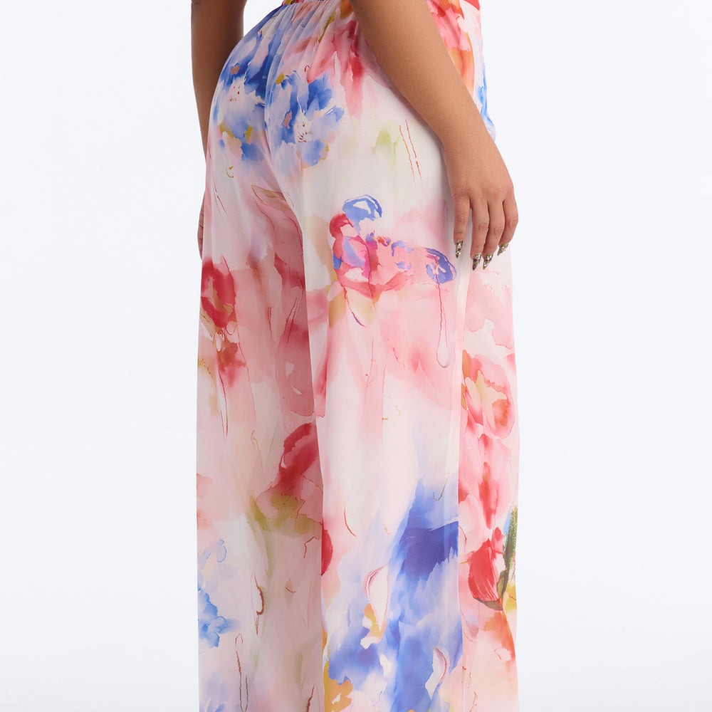 Alexandria High Rise Chiffon Wide Leg Pant