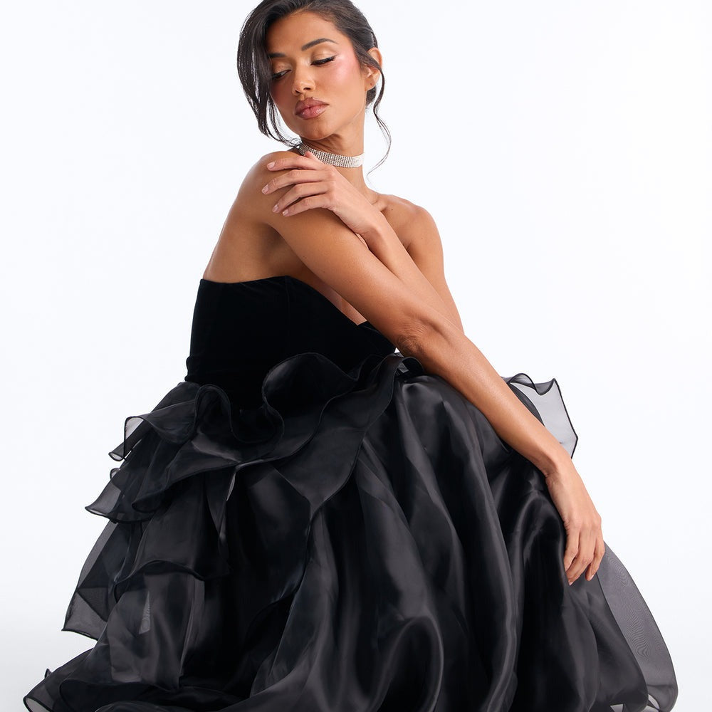 Addison Organza Tiered Gown