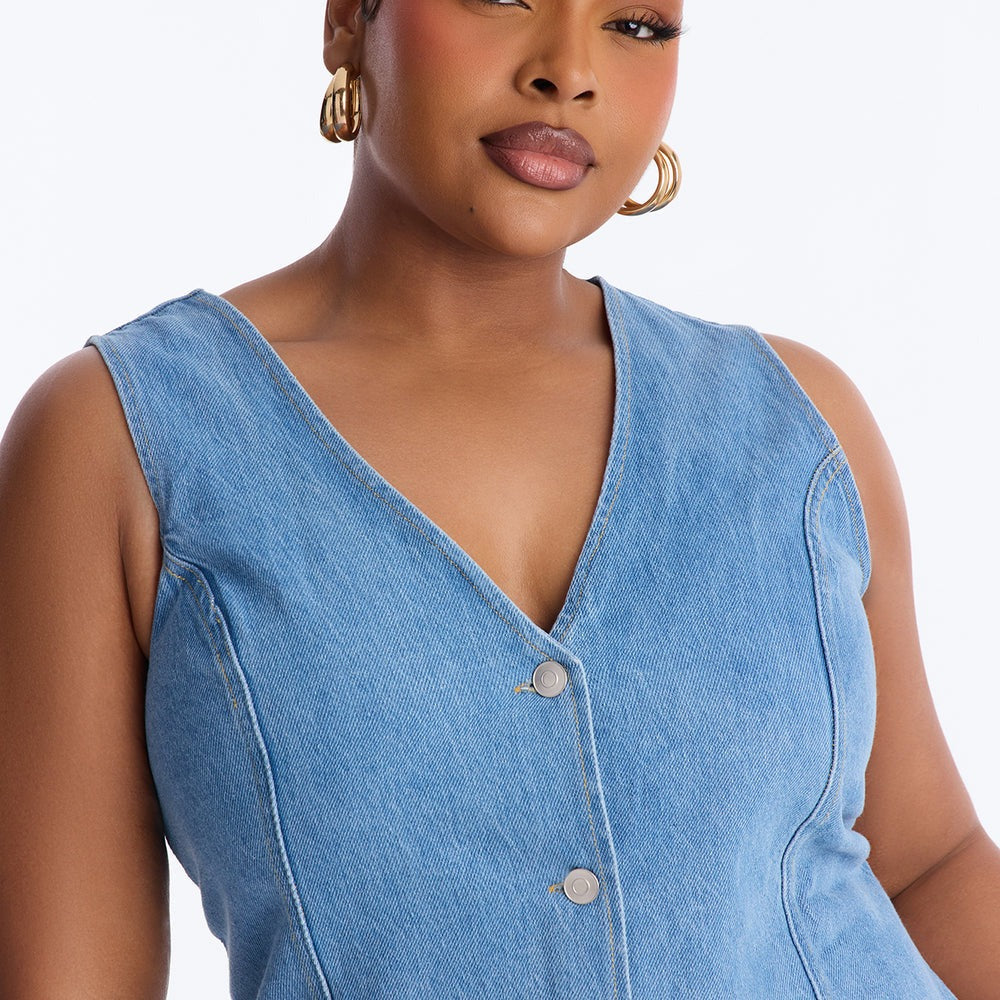 Adalynn Sleeveless Denim Mini Dress