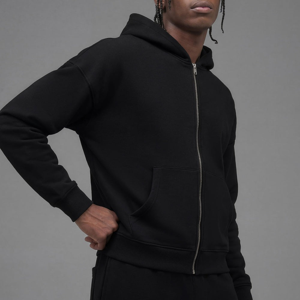 410 Oversized Cropped Zip Hoodie