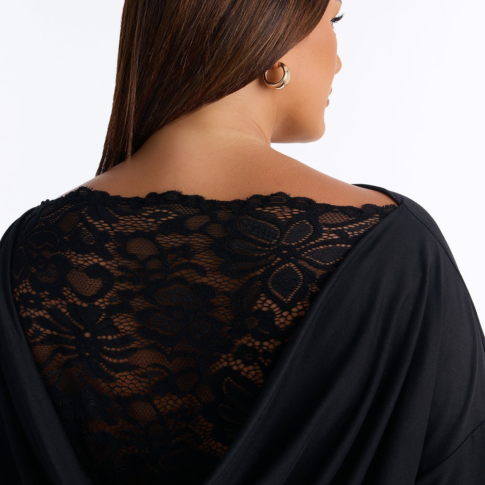 Adrianna Draped Laced Back Capri Set
