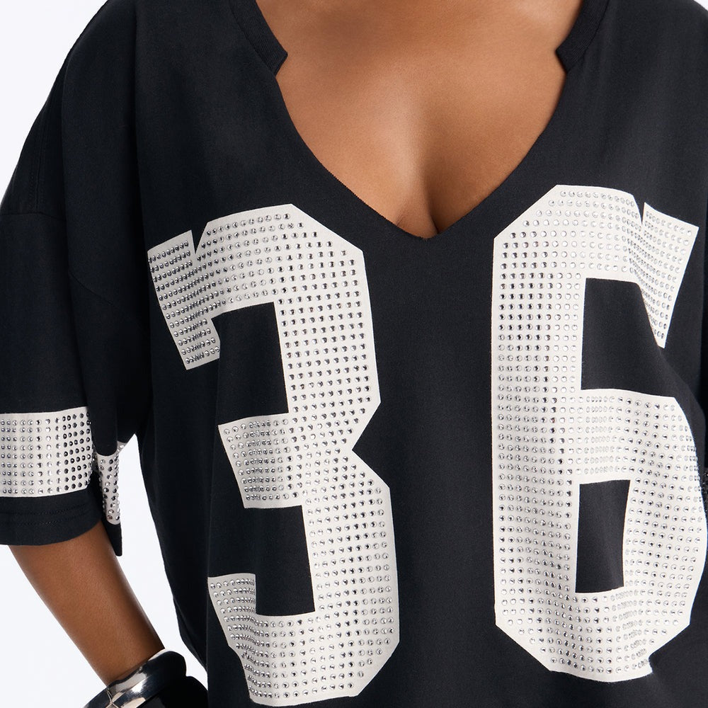 36 Power Player Rhinestone Jersey Tee