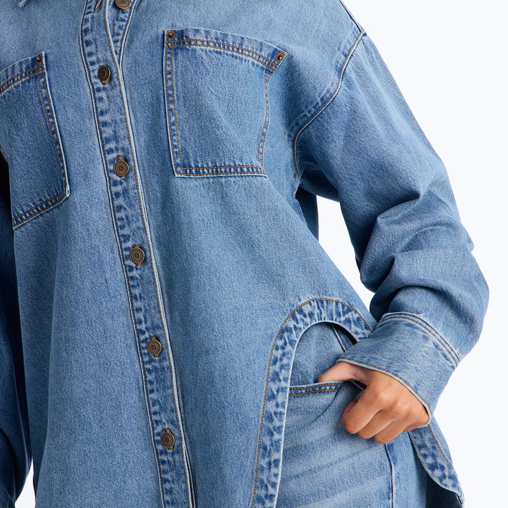 Alicante Drapey Denim Shacket