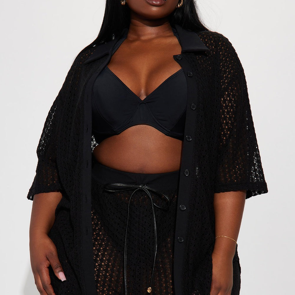 Abby Button Up Swim Cover Up Top