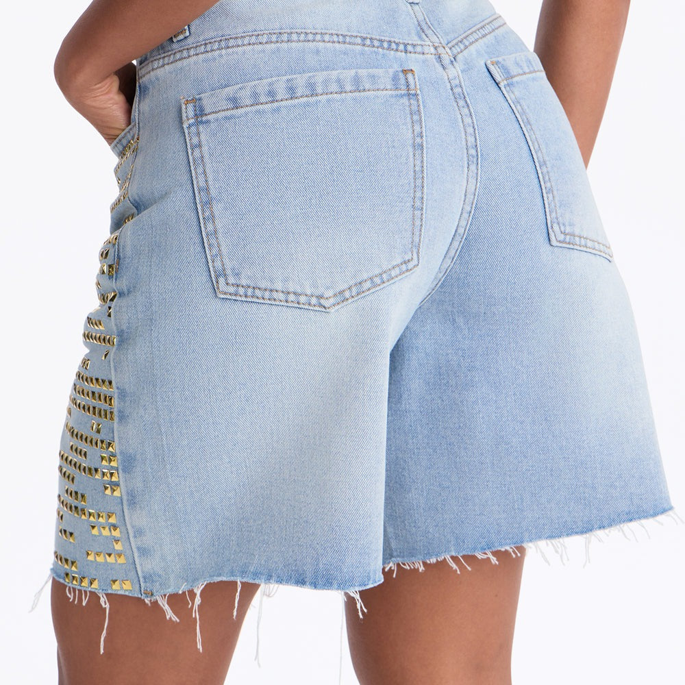 2014 Embellished Cut Off Denim Bermudas