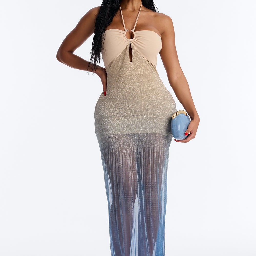 Aimee Ombre Metallic Maxi Dress
