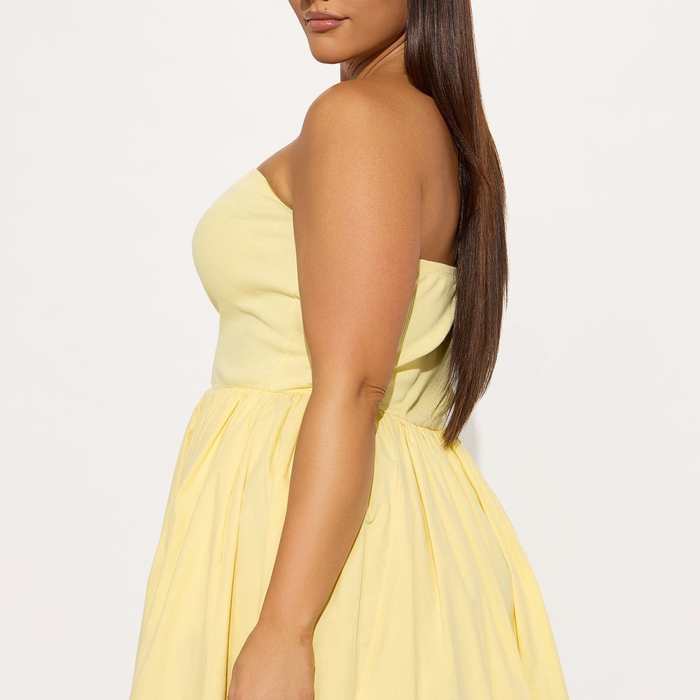 Adele Strapless Poplin Mini Dress
