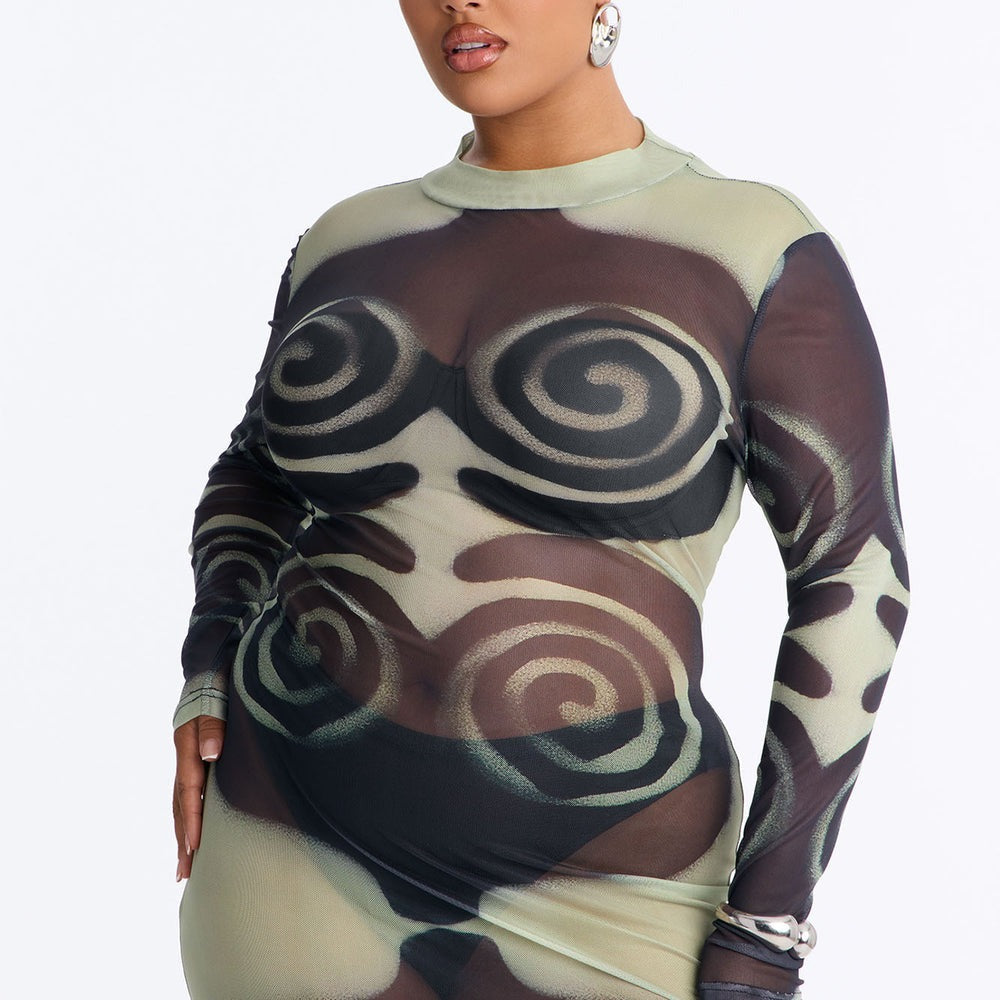 A Little Whimsy Mesh Maxi Dress