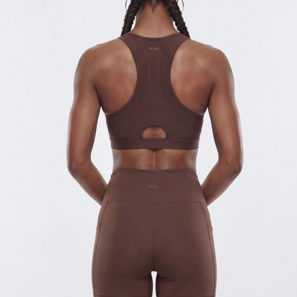 AirSculptâ¢ Perforated Zip Front Sports Bra