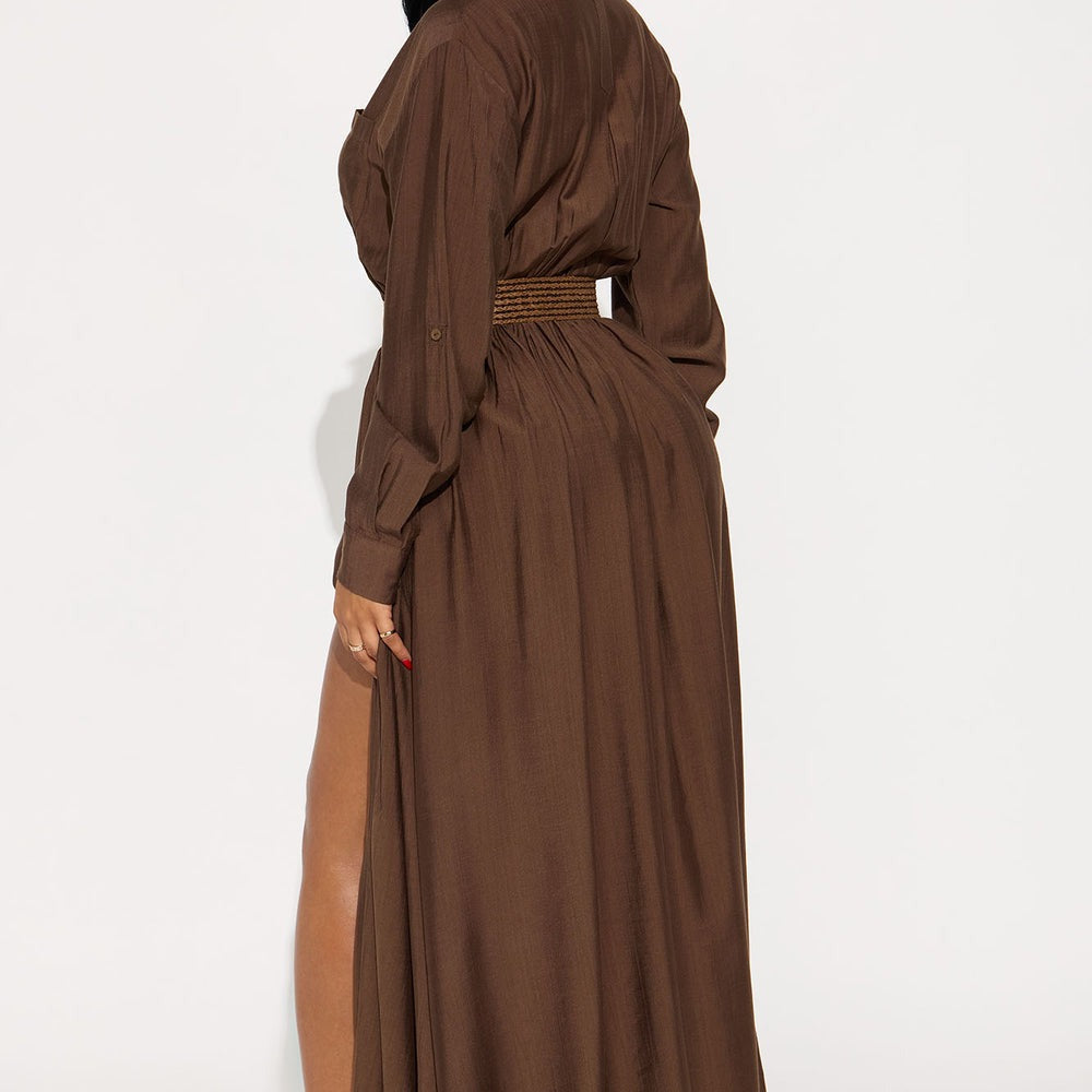 Alaya Linen Maxi Shirt Dress
