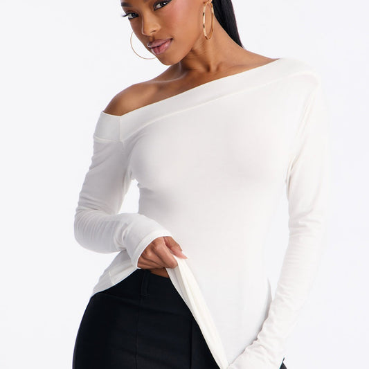 Abbie Asymmetrical Long Sleeve Top