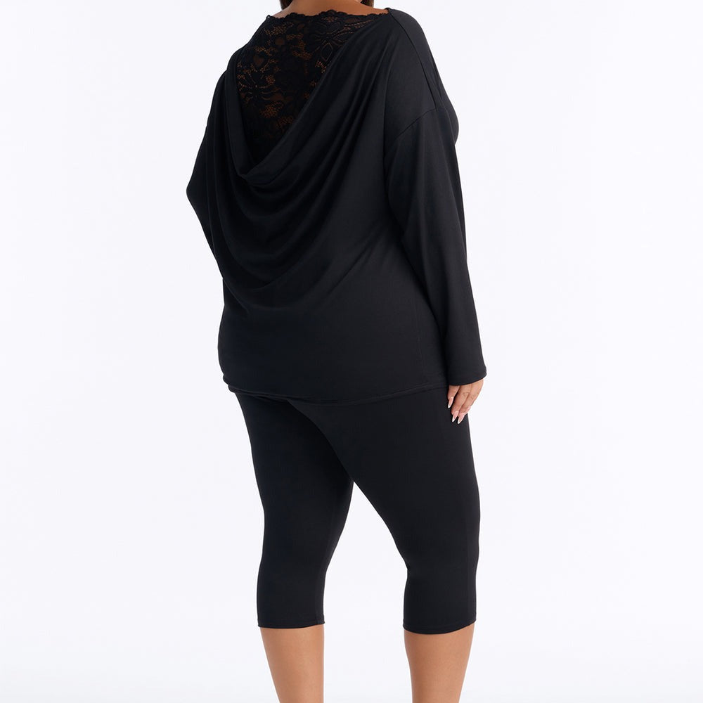Adrianna Draped Laced Back Capri Set