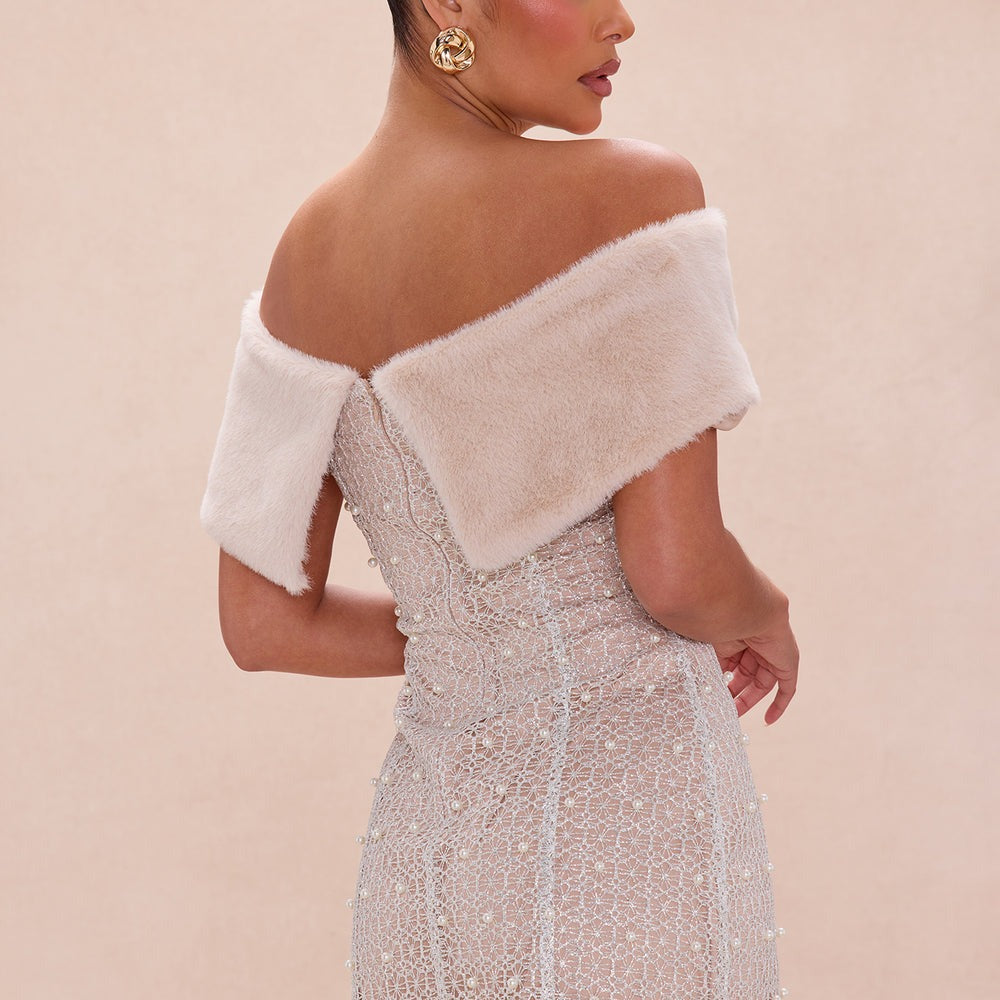 Alana Embellished Off Shoulder Mini Dress