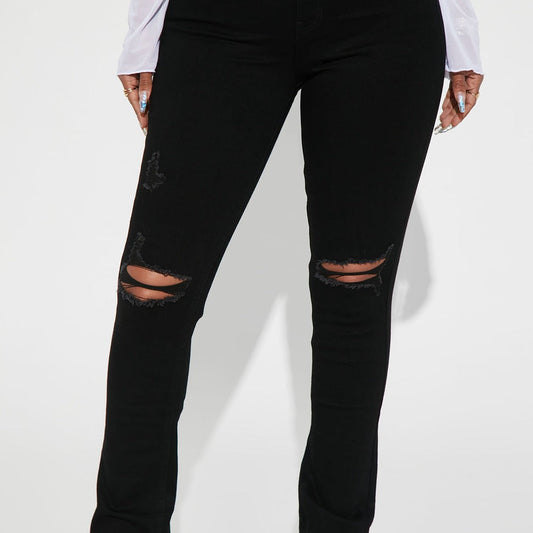 After Dark Ripped High Rise Stretch Bootcut Jeans