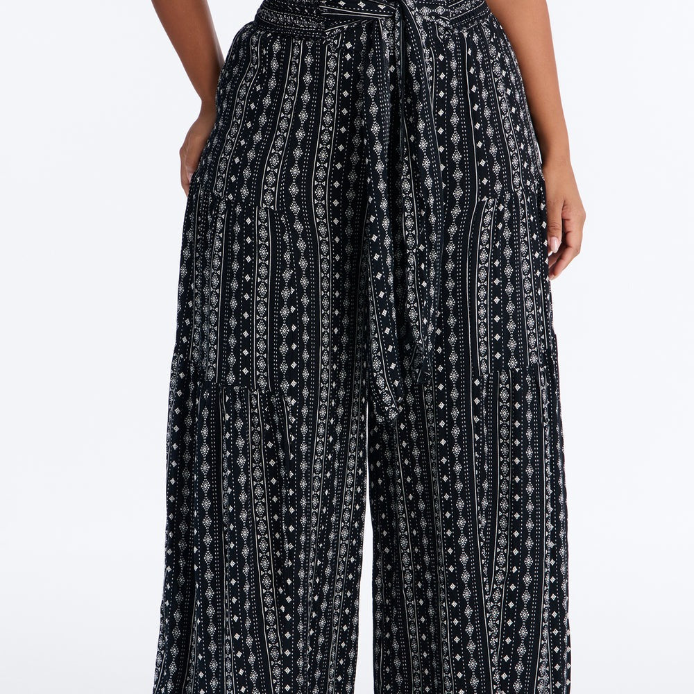 Adina Tie Waist High Rise Wide Leg Pant