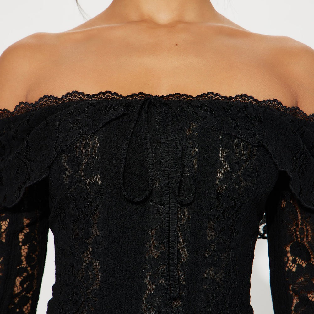 Adoring You Off Shoulder Lace Top