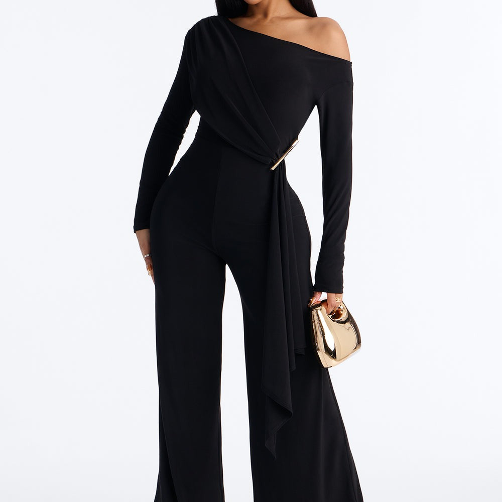 Adri Draped Wide Leg Jumpsuit