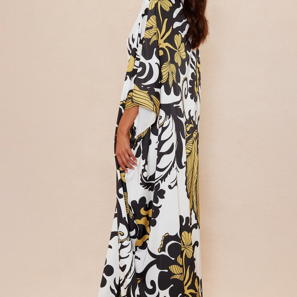 Adima Embellished Satin Kaftan