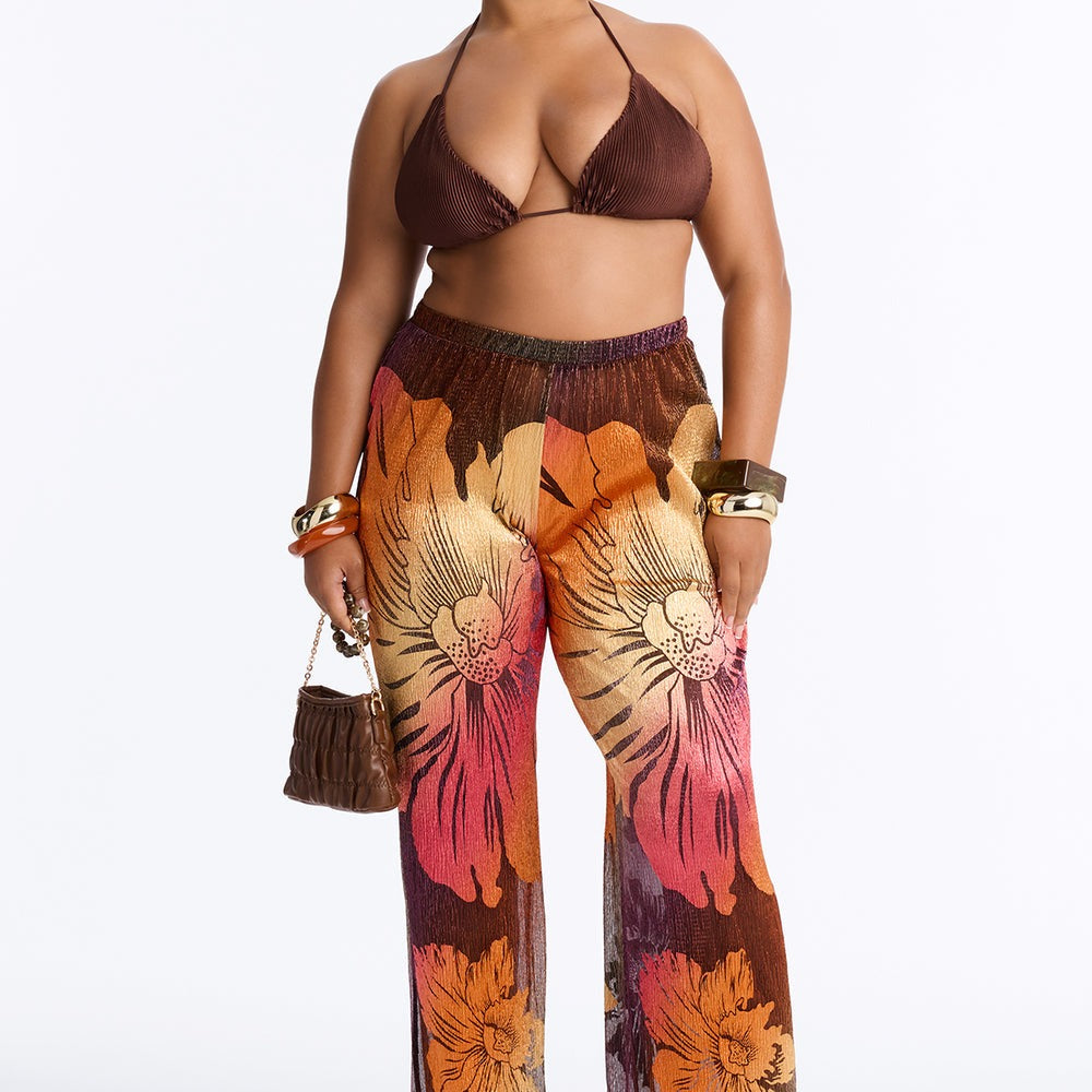 Addison Metallic Floral Wide Leg Pant