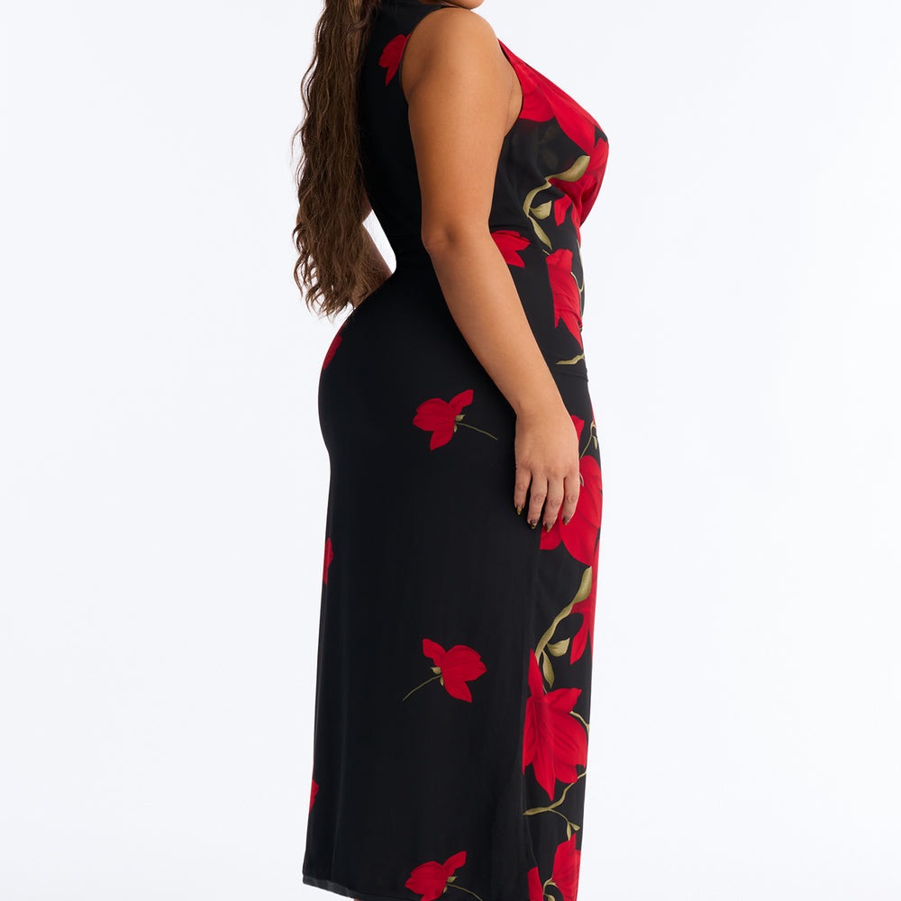 Adriana Floral Chiffon Midi Dress