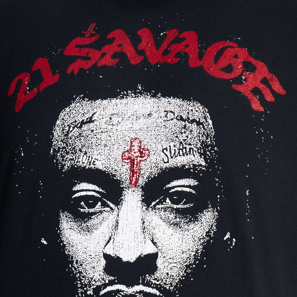 21 Savage Distressed Short Sleeve Tee