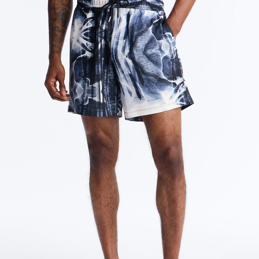 Abstract Oxide Printed Swim Trunk 7â3