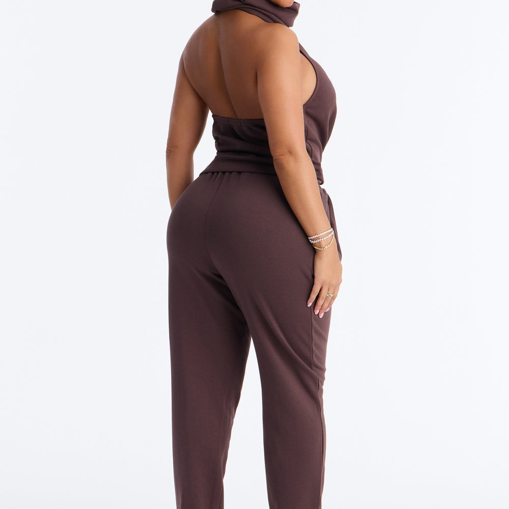 Alexia Backless Halter Jogger Set