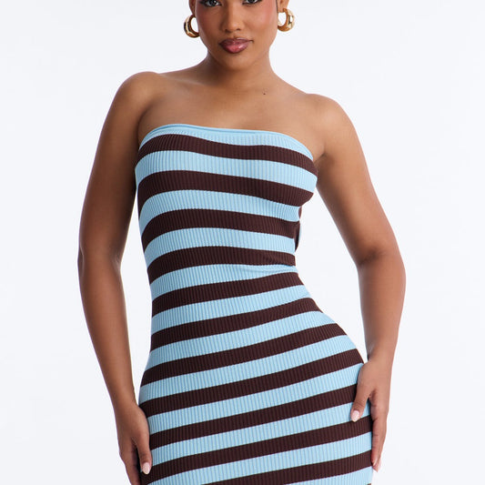 Alessi Striped Sweater Midi Dress