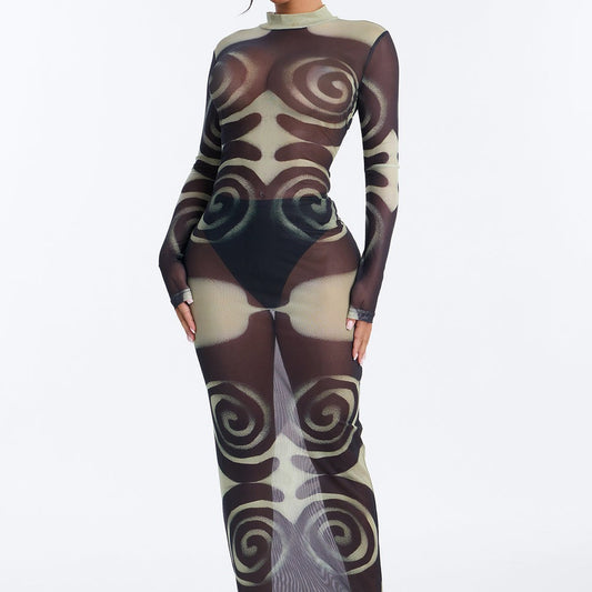 A Little Whimsy Mesh Maxi Dress