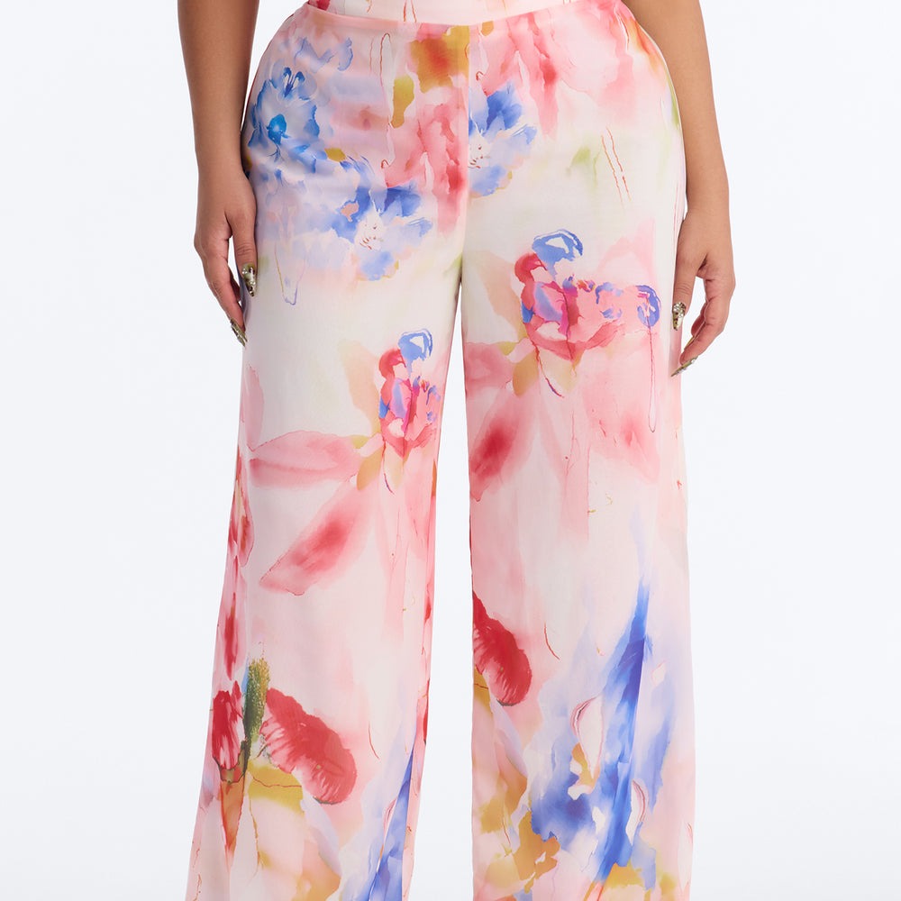 Alexandria High Rise Chiffon Wide Leg Pant