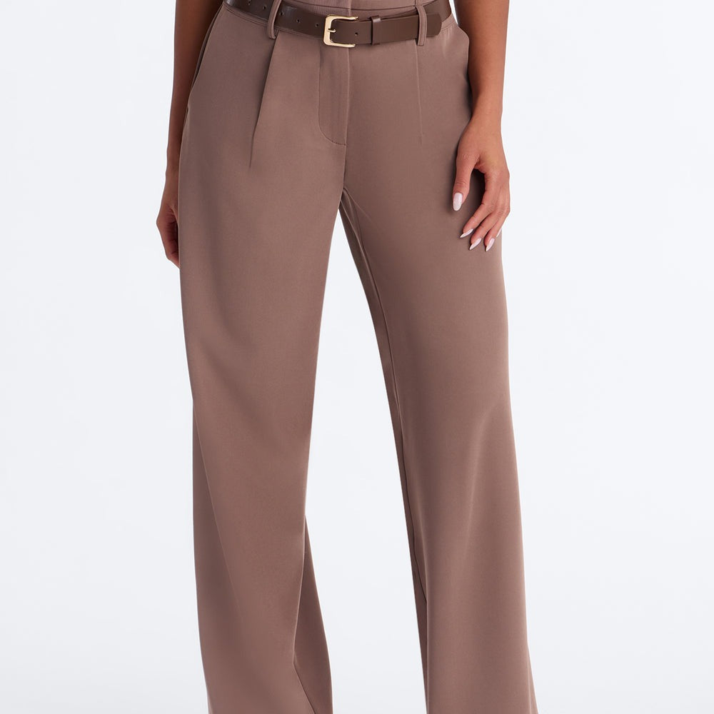 Adelaide Belted Wide Leg Pleated Trouser