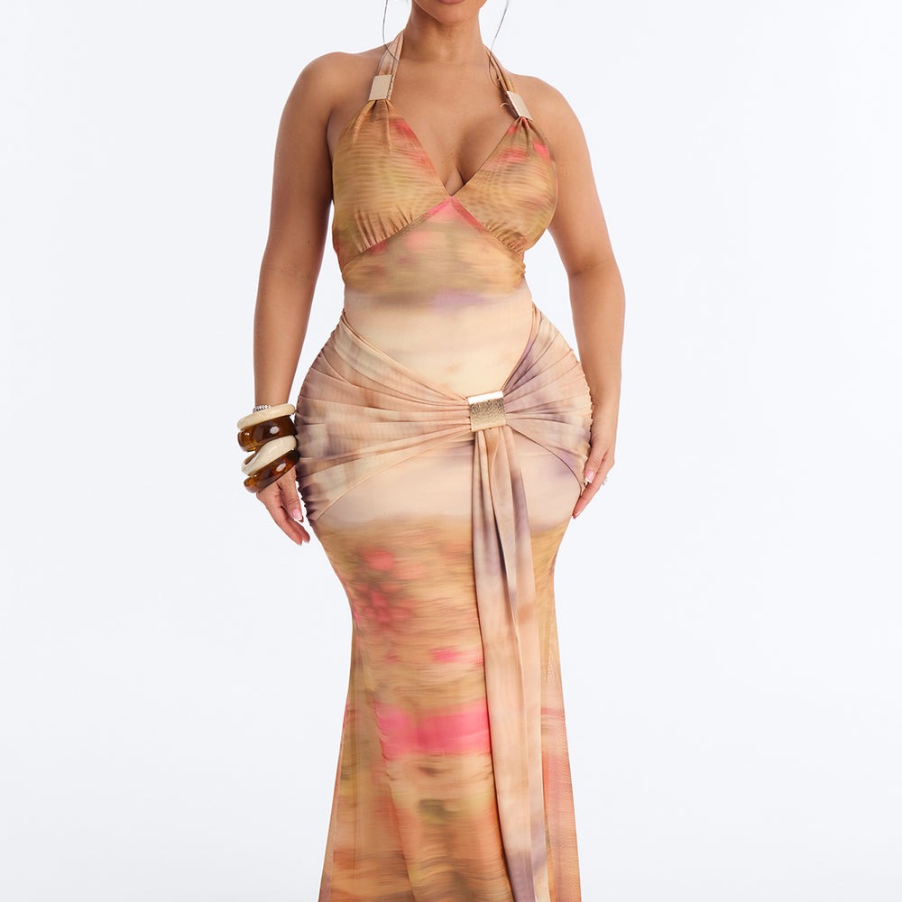 Alaya Halter Mesh Maxi Dress