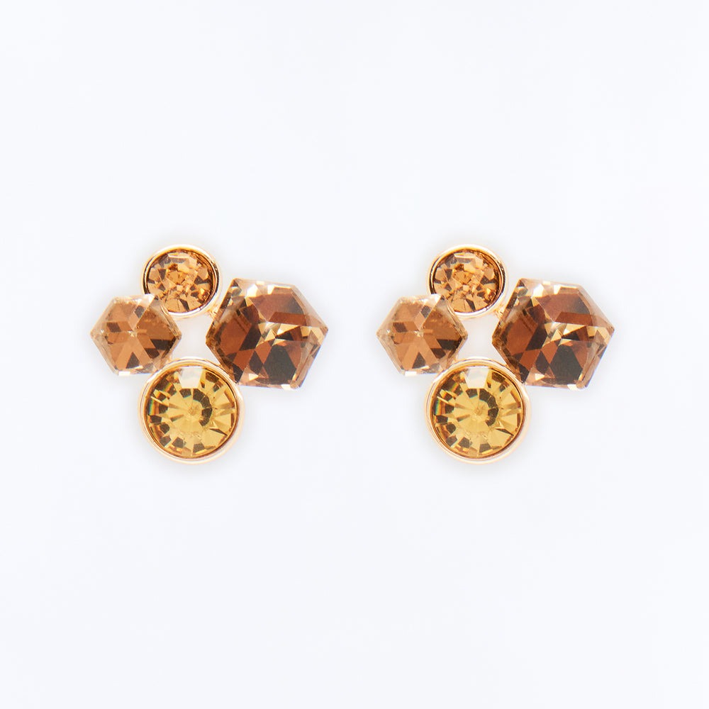 3 Shots Rhinestone Stud Earrings