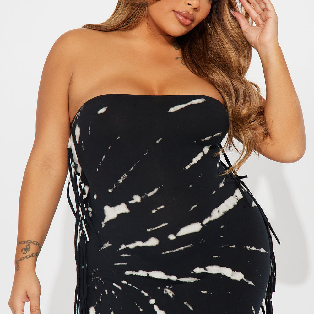 Alex Fringe Tube Maxi Dress