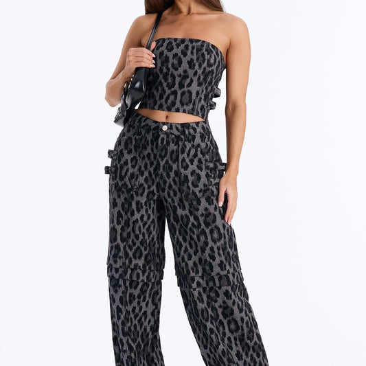 Act Cool Leopard Cargo Pant Set