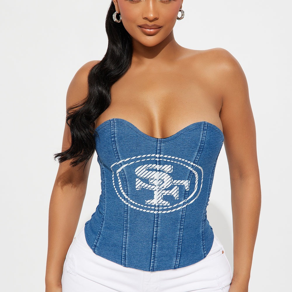 49ers Denim Corset Top