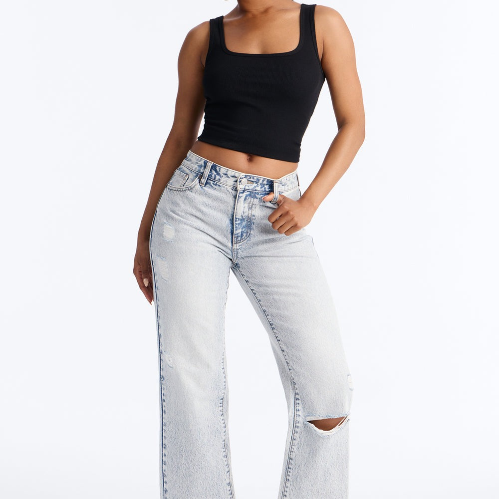 90s Classic Basic Non Stretch Straight Leg Jean