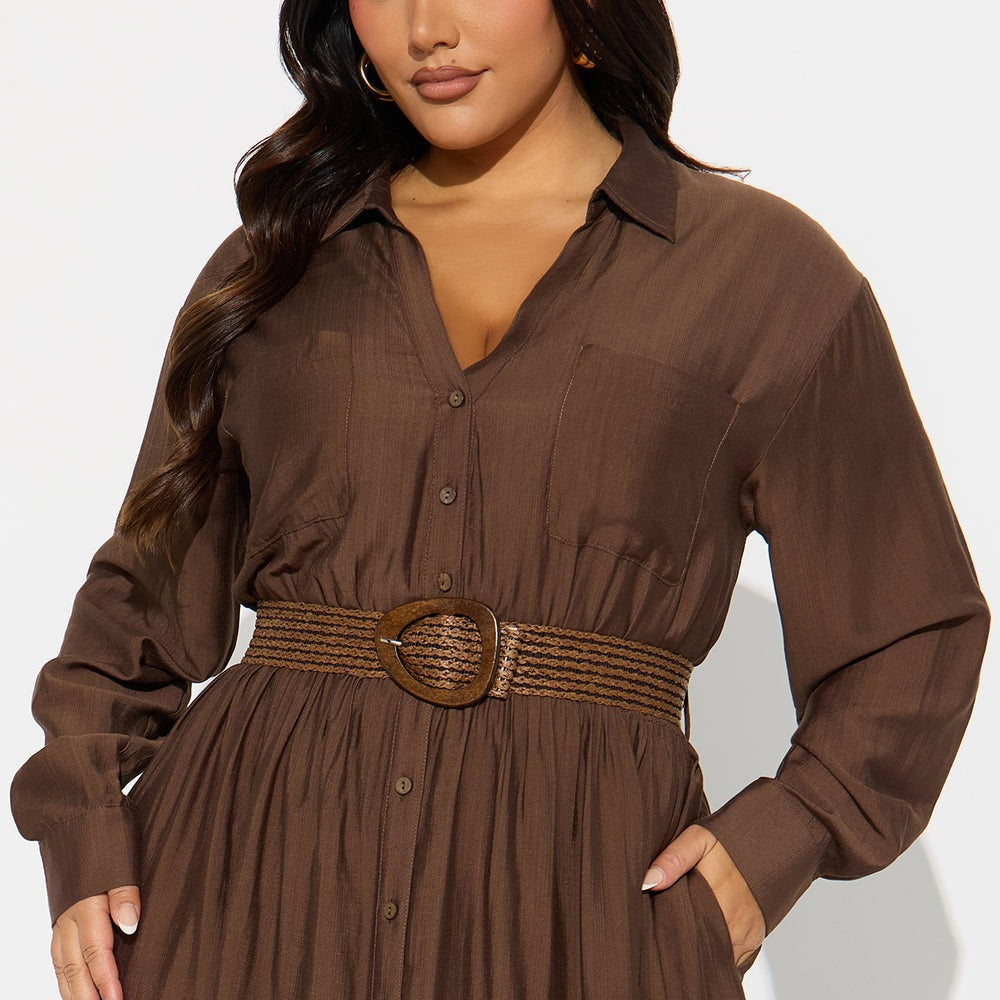 Alaya Linen Maxi Shirt Dress