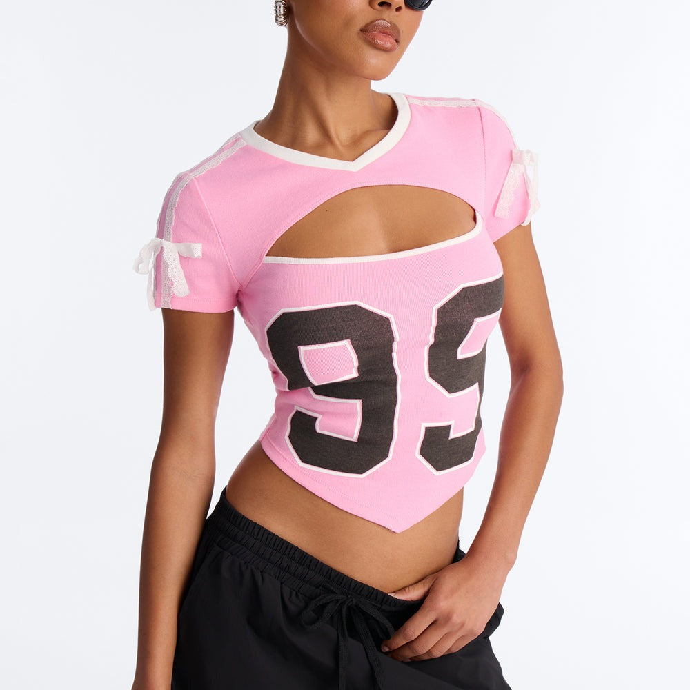 99 VNeck Cut Out Baby Tee