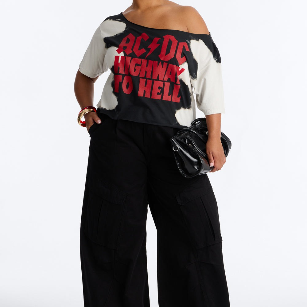 ACDC Bleached Off Shoulder Top